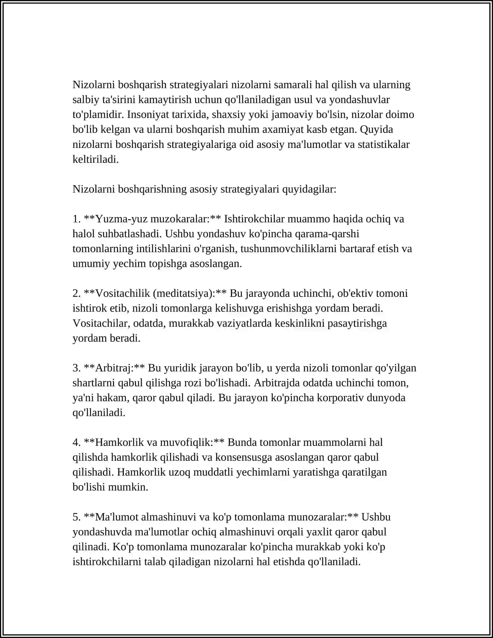 SHAXSLARARO MUNOSABATLARDA NIZOLARNING KELISHI 4