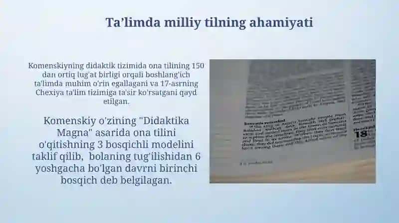 Ya.A.Komenskiyning pedagogik nazariyasi 4