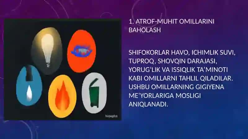 Kommunal gigiyena fanini o’rganishda shifokorning vazifalari. Kommunal ob’ektlar haqida tushuncha 4