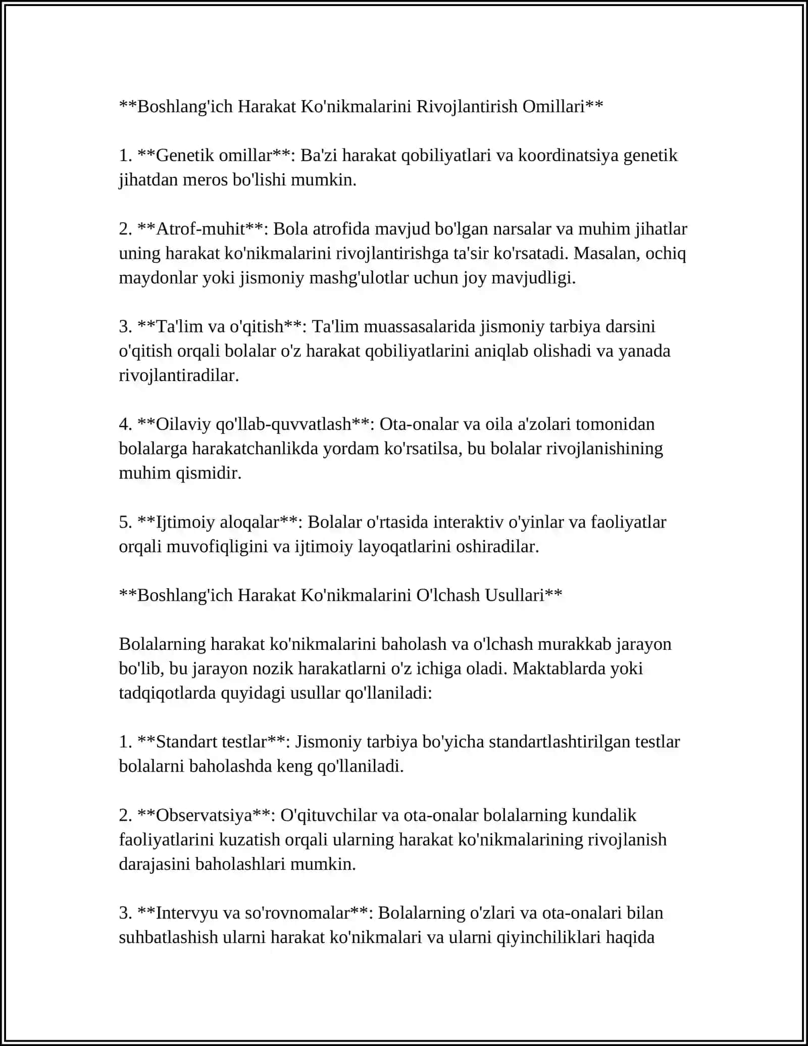 MAKTABGACHA YOSHIDAGI BOLALARNI ASOSIY HARAKATLARGA O'RGATISH METODIKASI 4