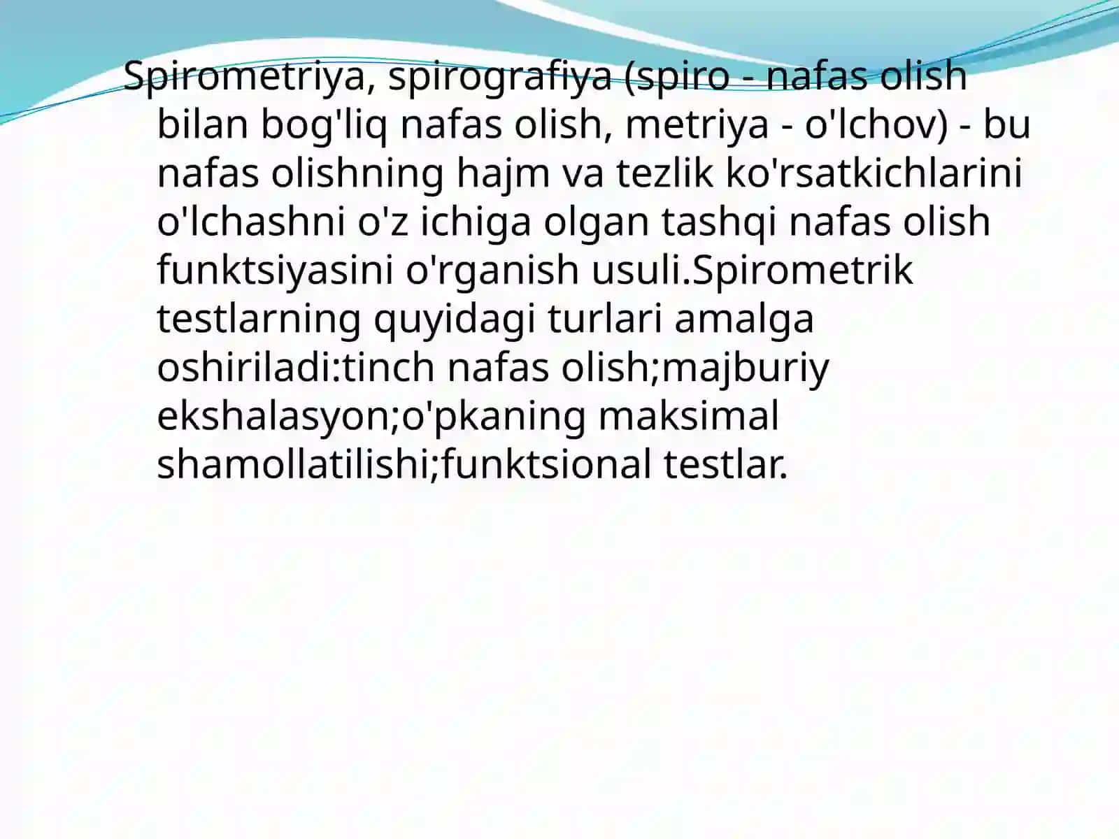 Spirometriya o’lchash usuli haqida 4