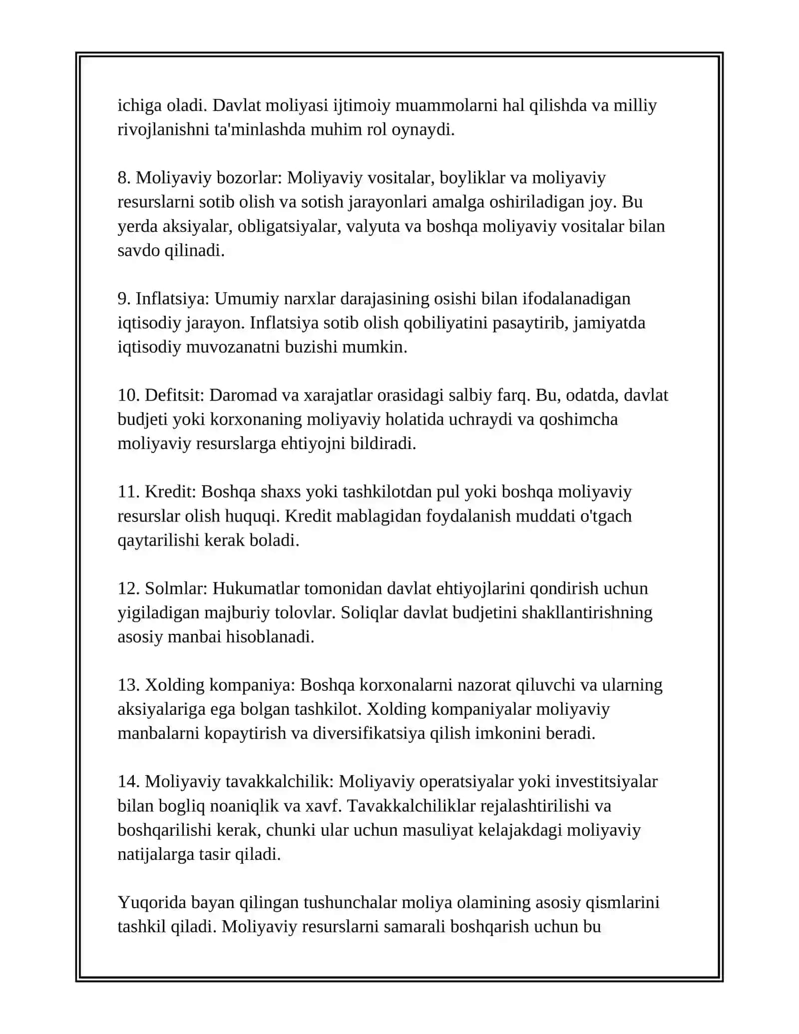 Moliyaning Funksiyasi va Xususiyatlari 4