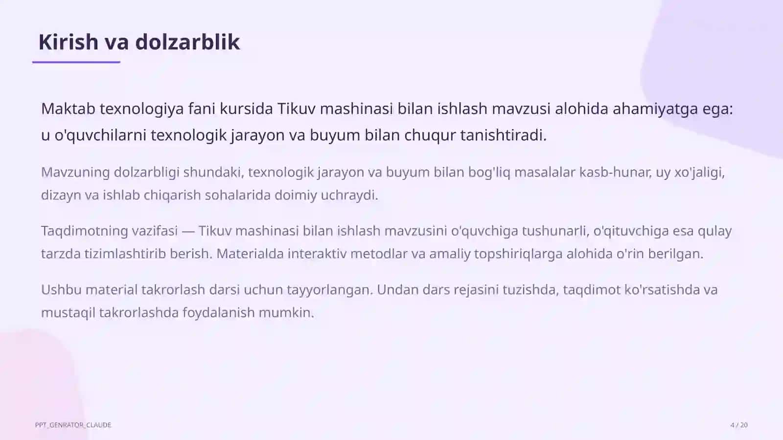 Tikuv mashinasi bilan ishlash (6-sinf) 4
