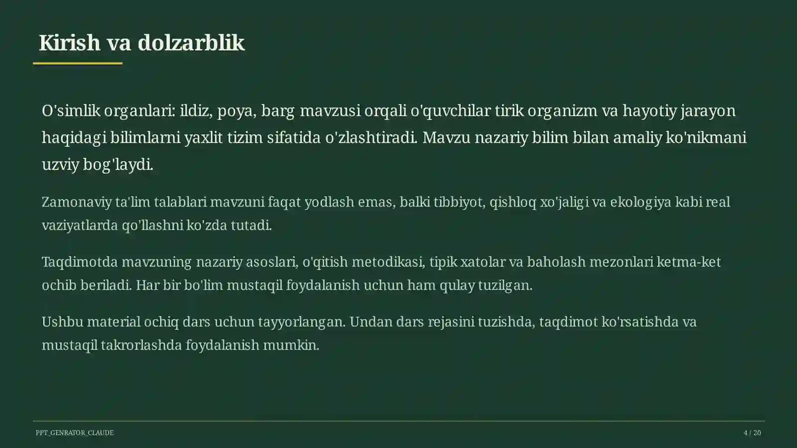 O'simlik organlari: ildiz, poya, barg (5-sinf) 4