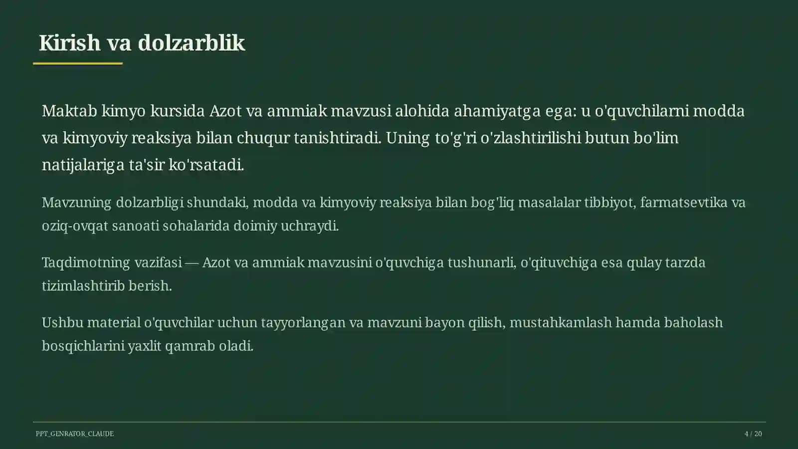 Azot va ammiak (9-sinf) 4
