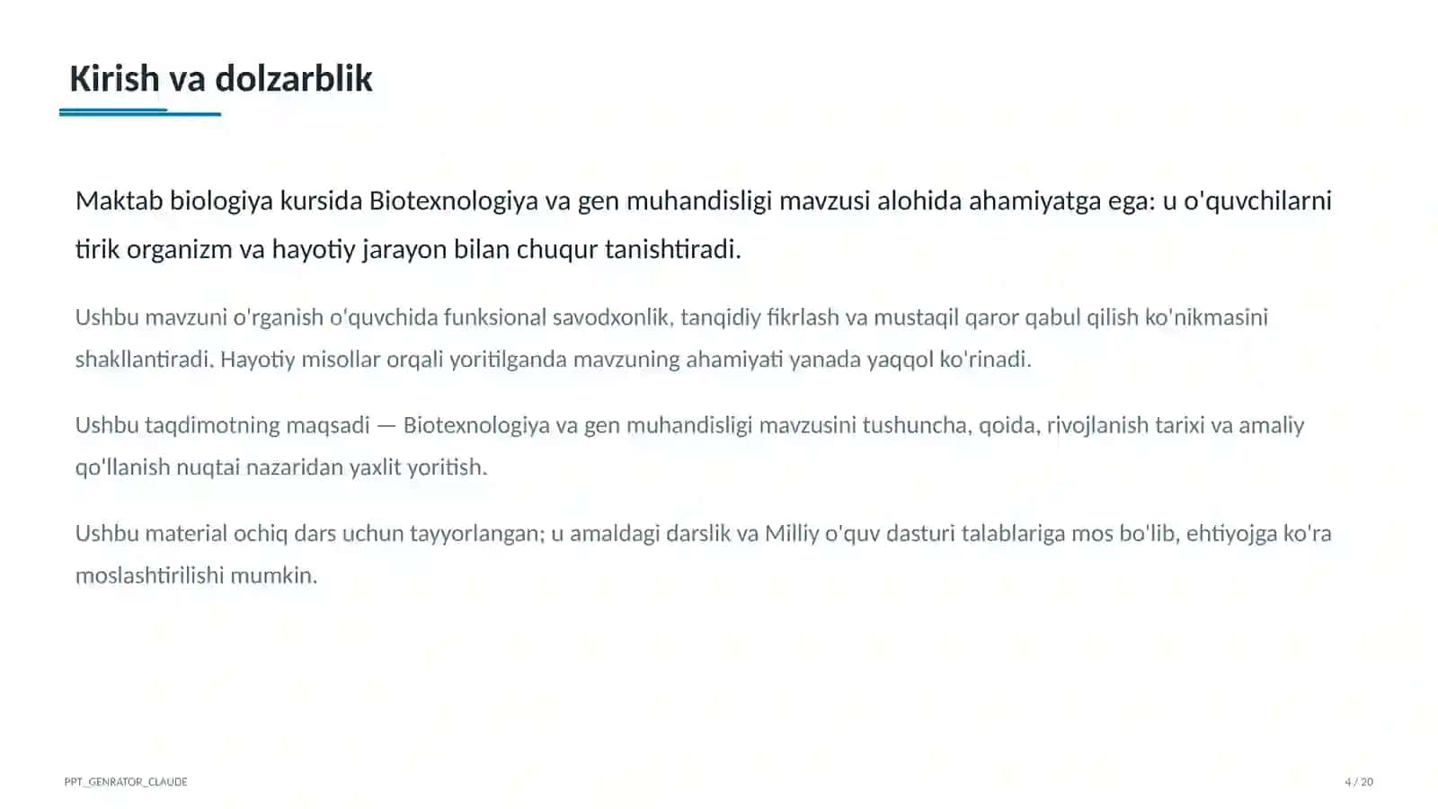 Biotexnologiya va gen muhandisligi (11-sinf) 4