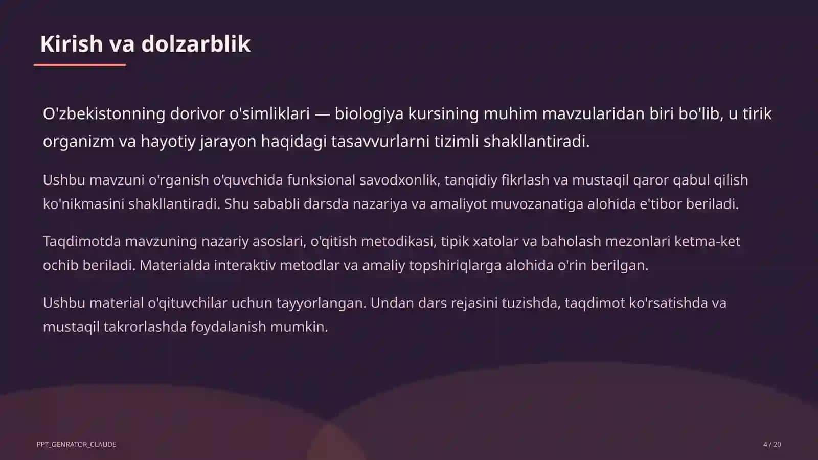 O'zbekistonning dorivor o'simliklari (6-sinf) 4