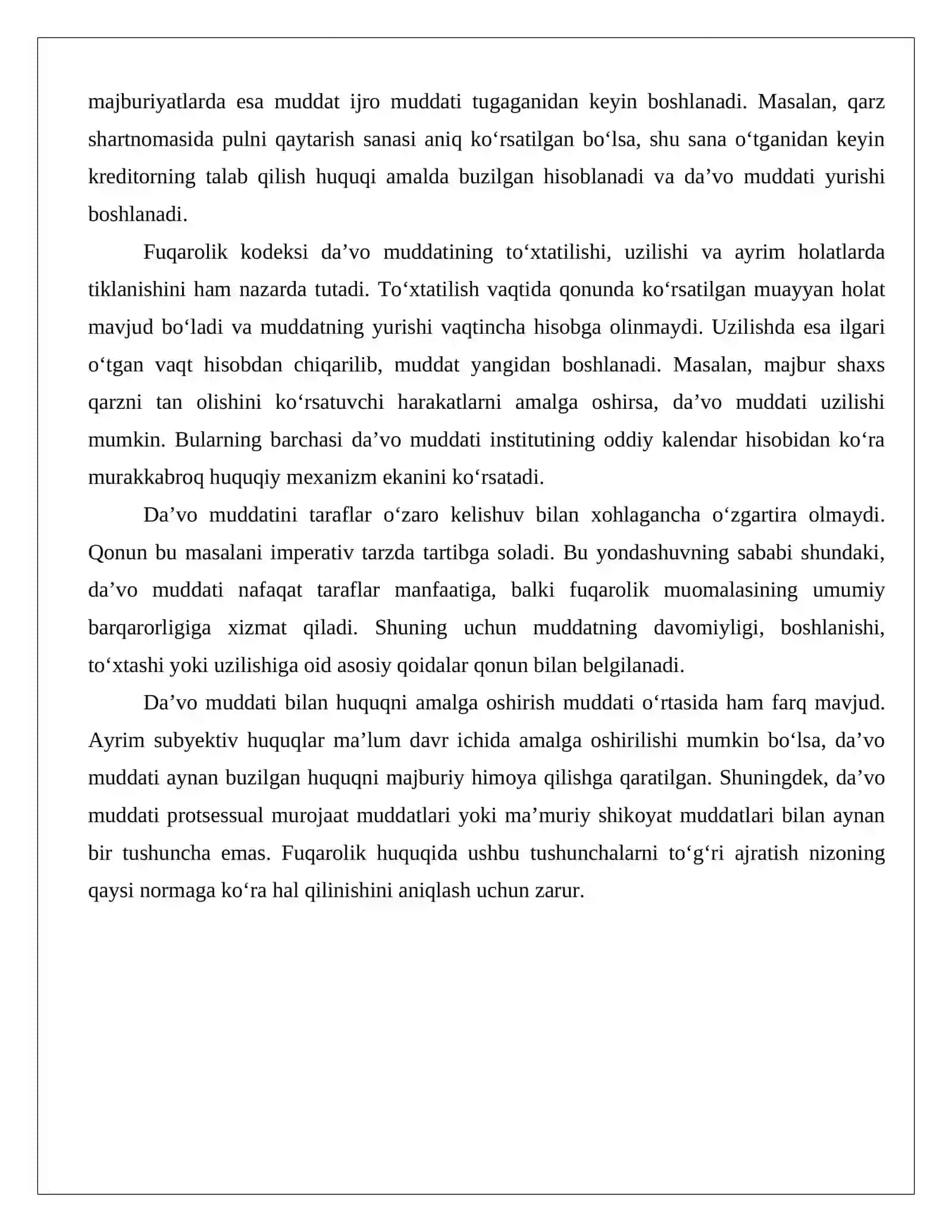 Da’vo muddati talab qilinmaydigan holatlar 4