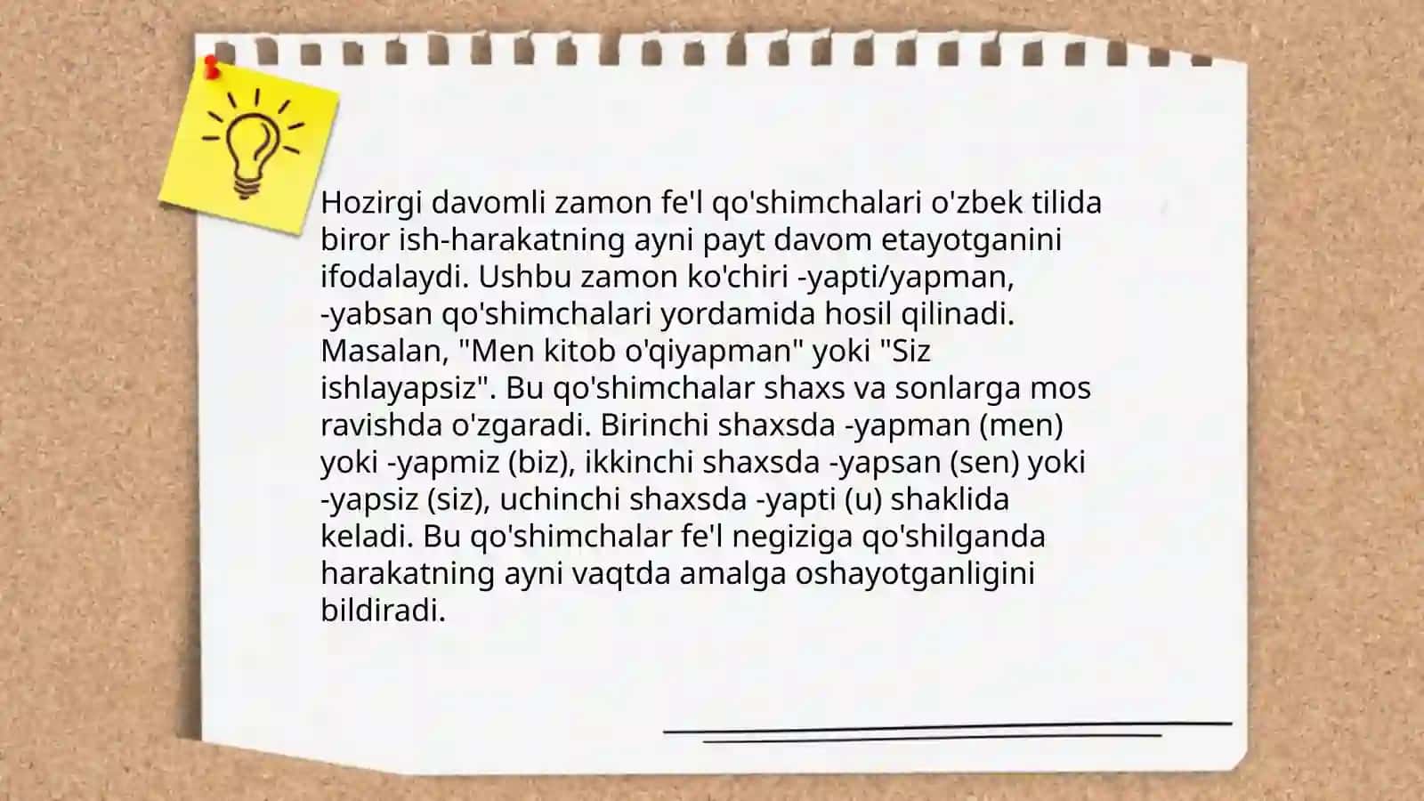 Hozirgi davomli zamon (Present Continuous) 4