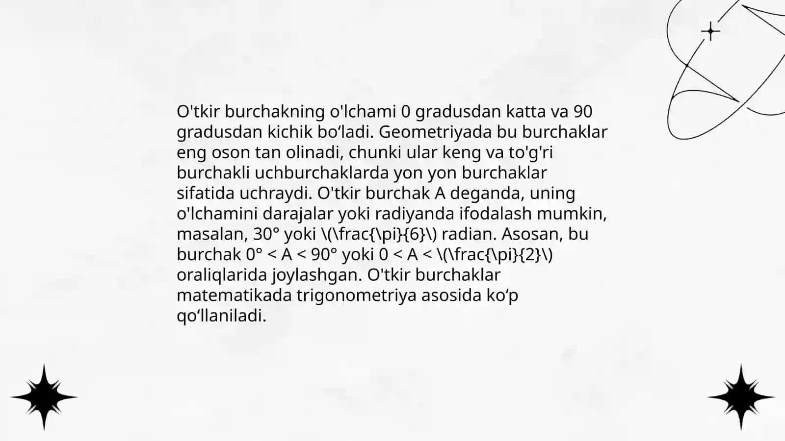 Burchak turlari 4