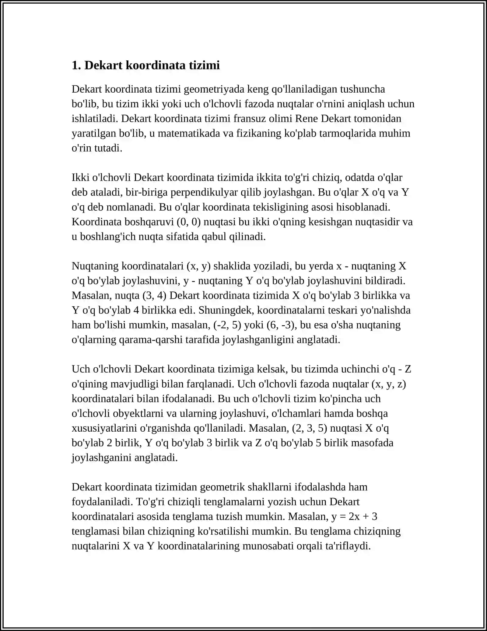 KOORDINATA BURCHAGI NUQTA KOORDINATASI 4