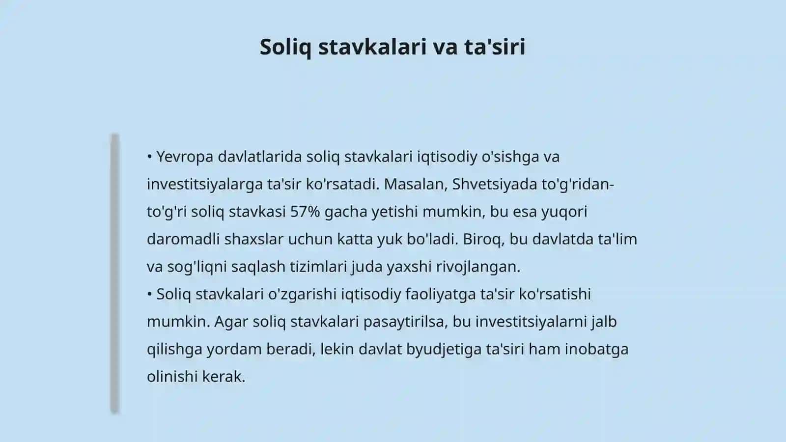 Yevropa davlatlarida soliq tizimi va o’ziga xos xususiyatlari 4