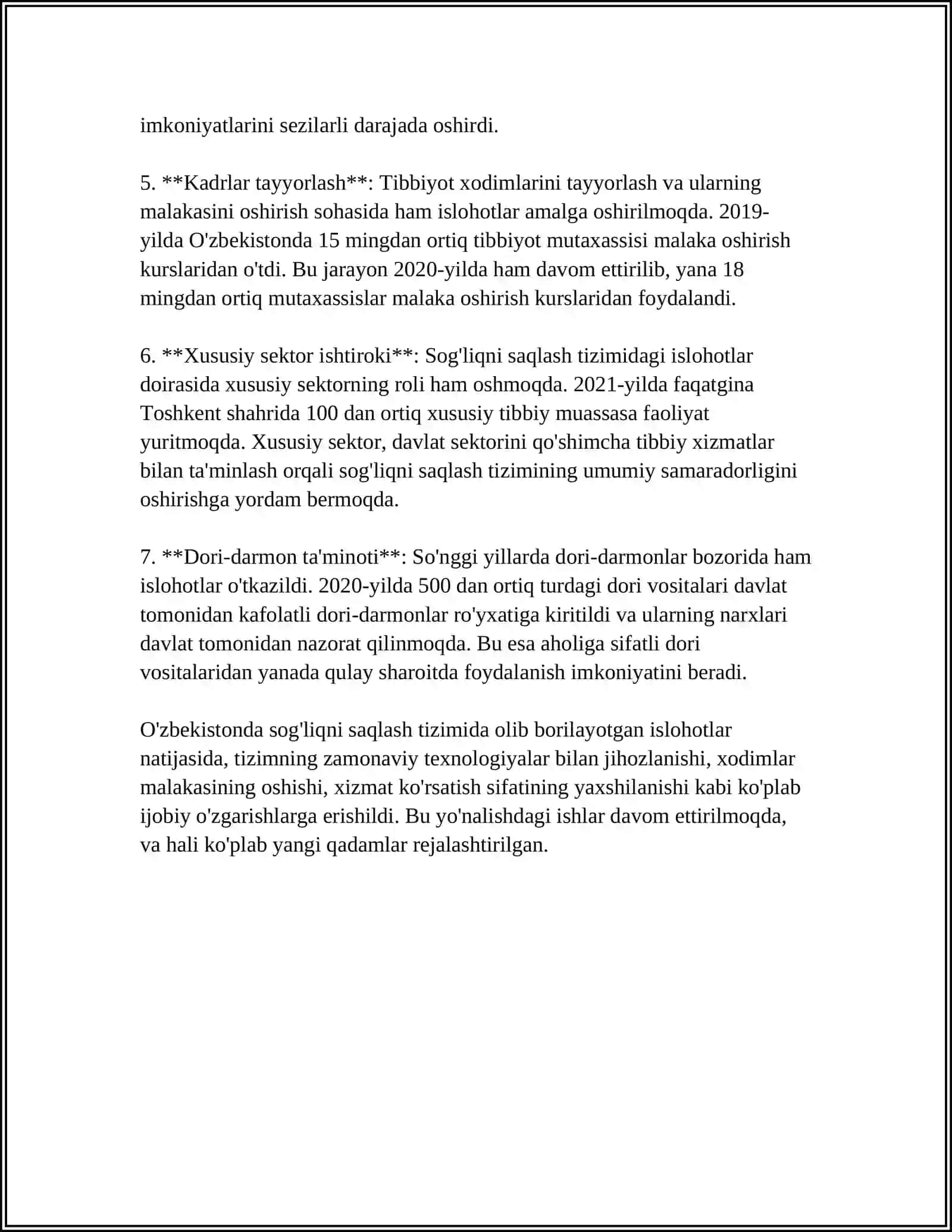 Oʻzbekistonda Ijtimoiy sohada amalga oshirilayotgan oʻzgarishlar mazmuni va mohiyati 4