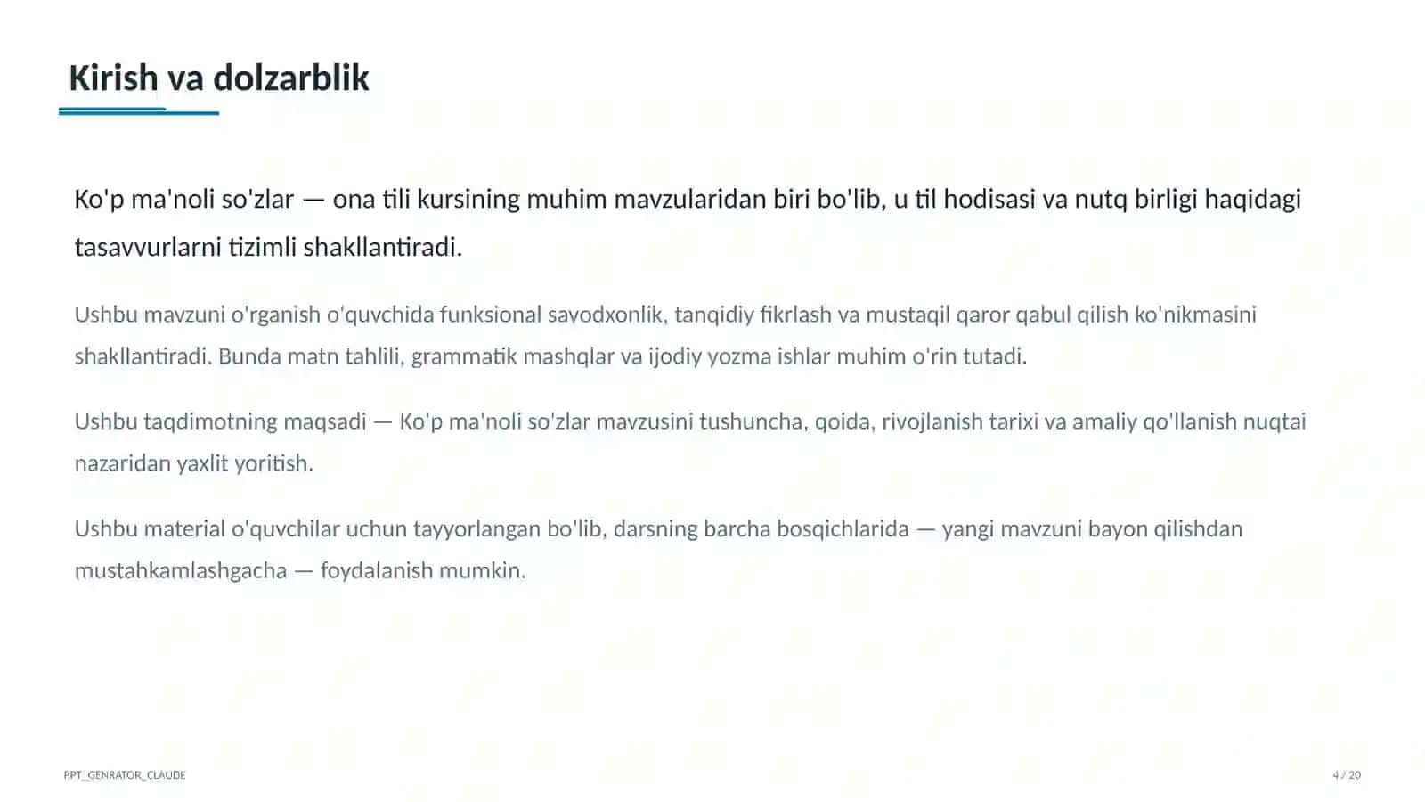 Ko'p ma'noli so'zlar (5-sinf) 4