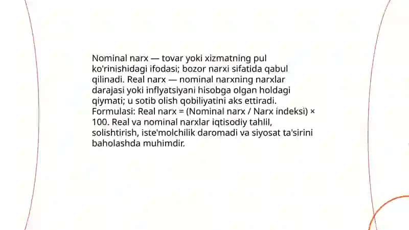 Narxning iqtisodiy mazmuni, omillari va vazifalari 4