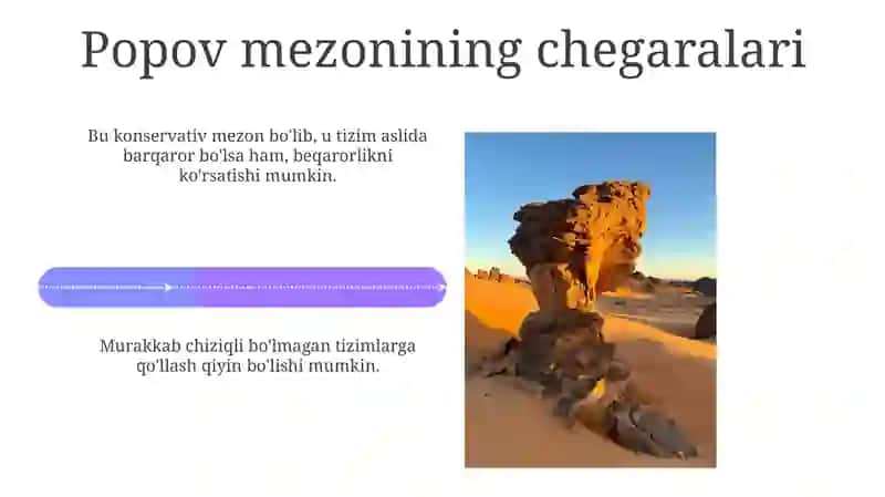 Popovning Mutlaq Barqarorlik Mezoni 4