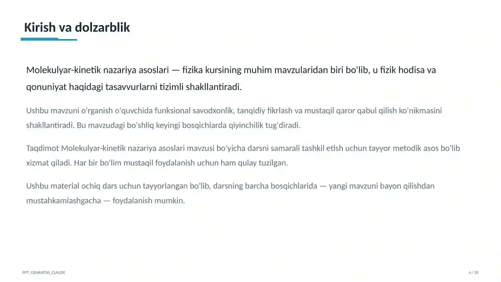 Molekulyar-kinetik nazariya asoslari (10-sinf) 4