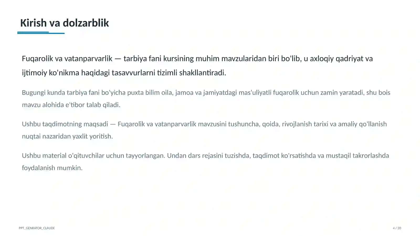 Fuqarolik va vatanparvarlik (8-sinf) 4