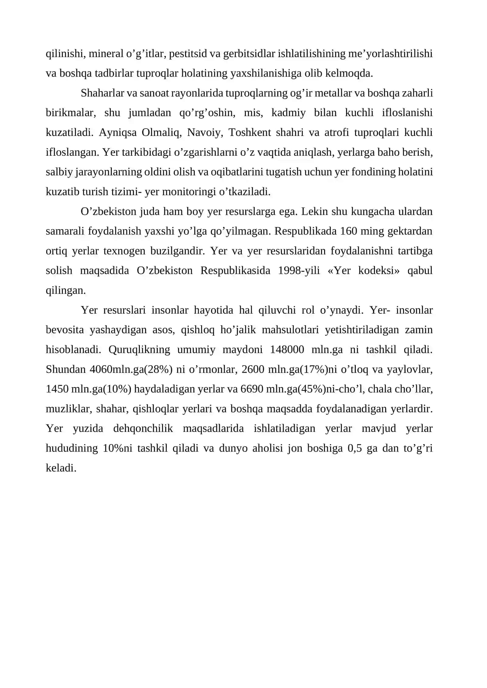 O‘zbekistonda yer-suv resurslaridan foydalanish 4