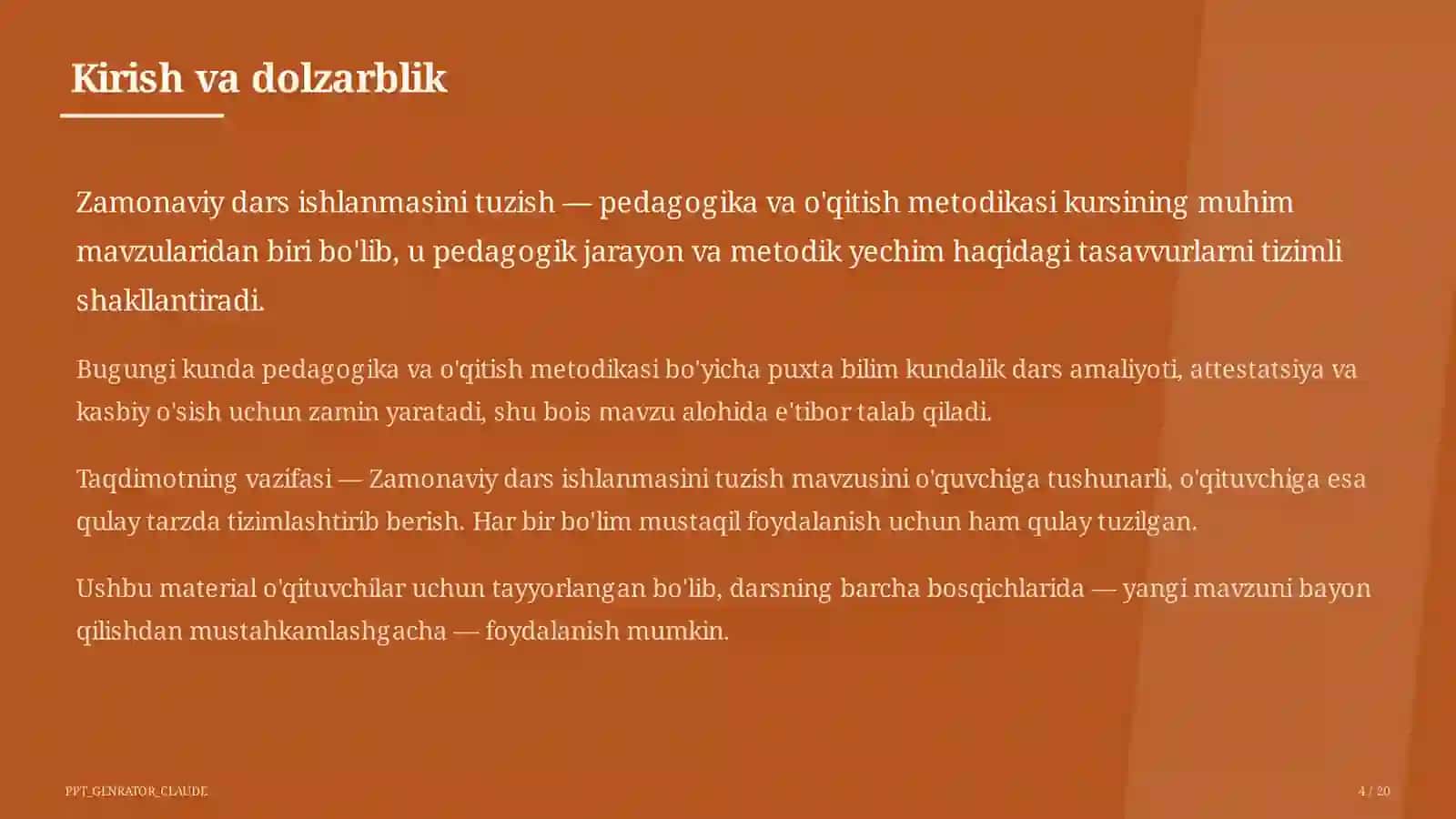 Zamonaviy dars ishlanmasini tuzish 4