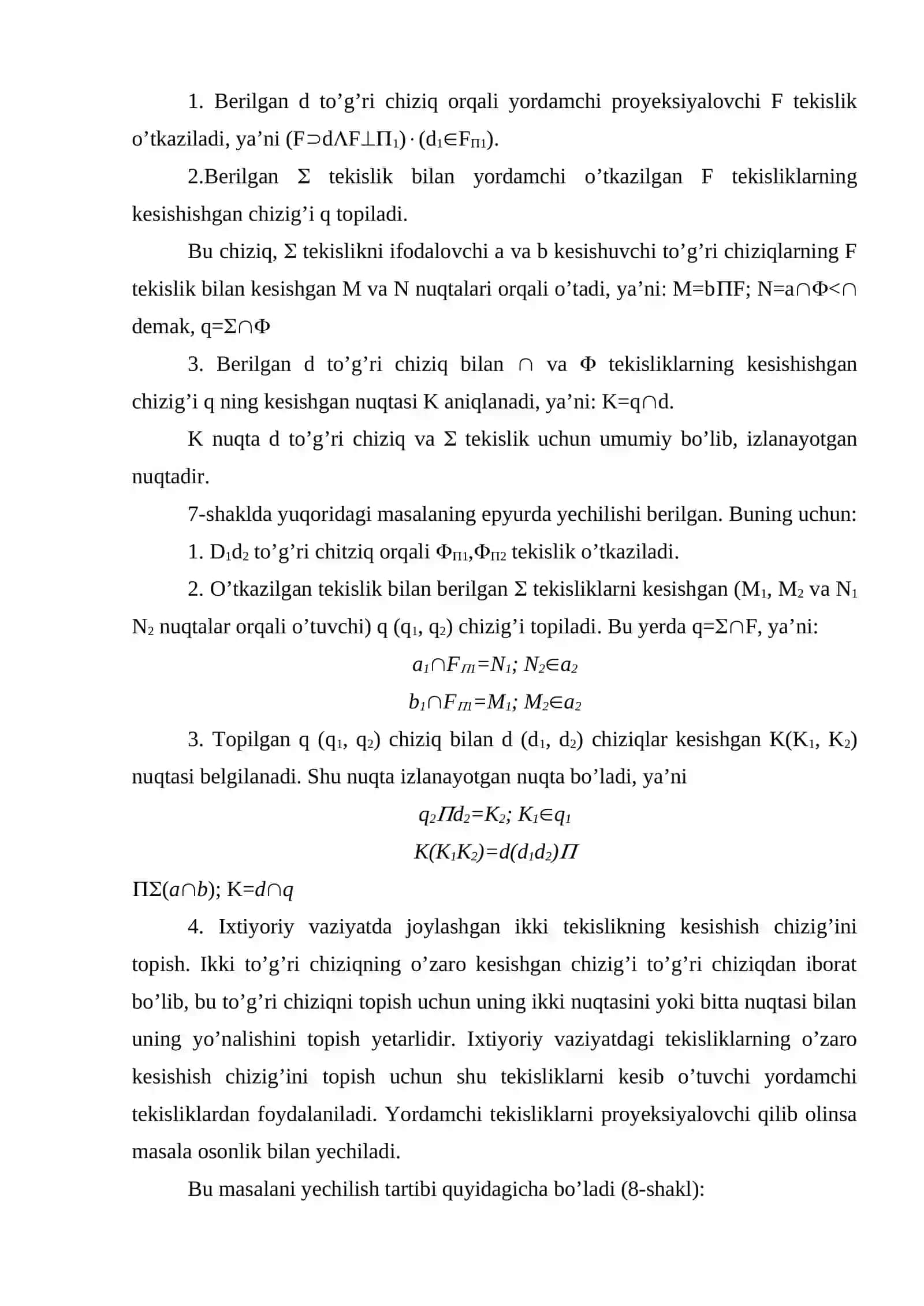 To'g'ri chiziqlarning kesishish nuqtasi va uni topish usullari 4