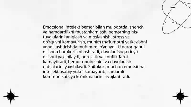 Tibbiyot faoliyatida emotsional intelektning ahamiyati va uni rivojlantirish yoʻllari 4