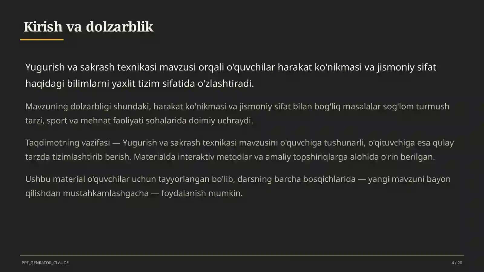 Yugurish va sakrash texnikasi (2-sinf) 4