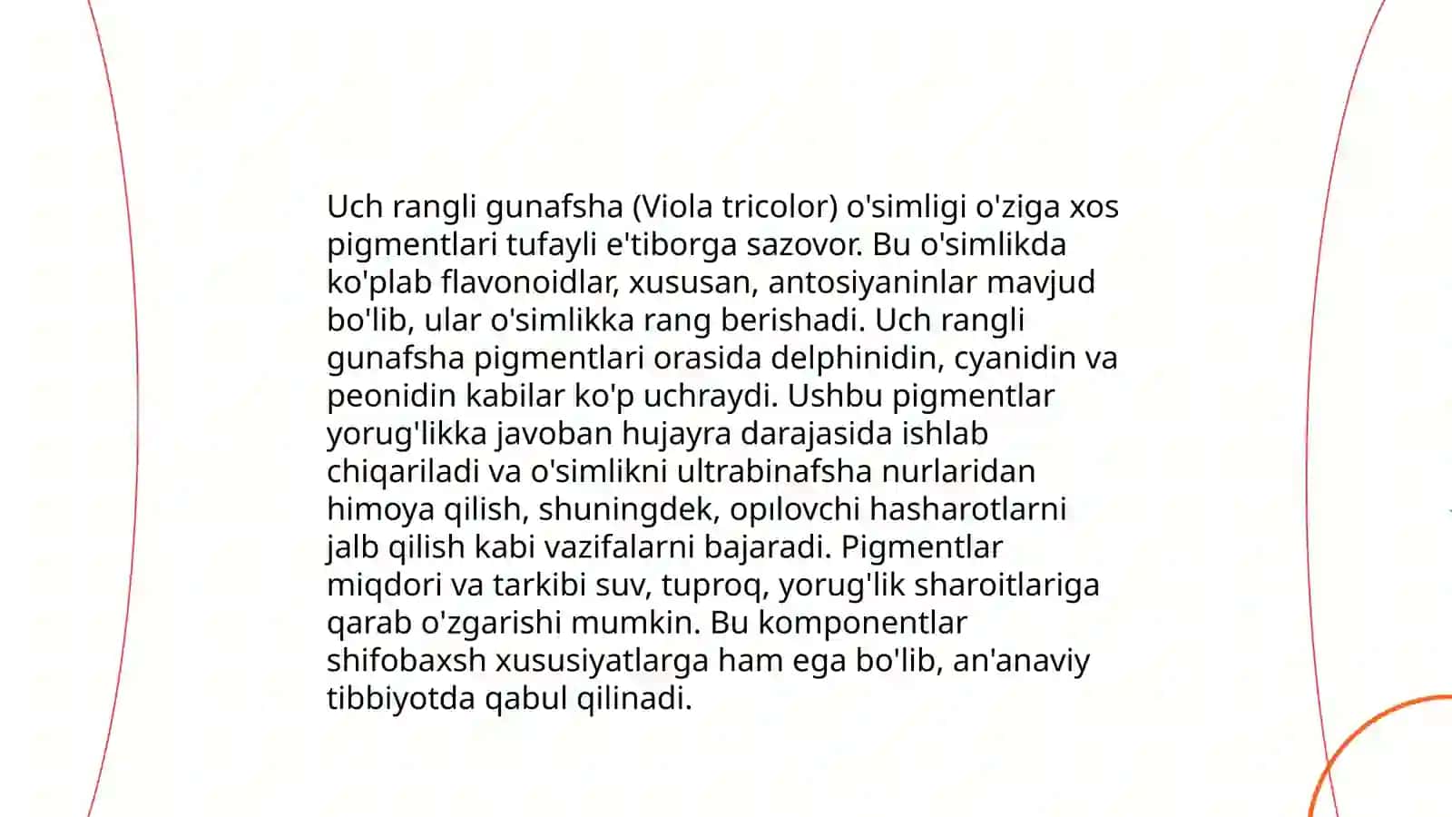 Flavoniodlar biosintezi.Uch rangli gunafsha o'simligi 4