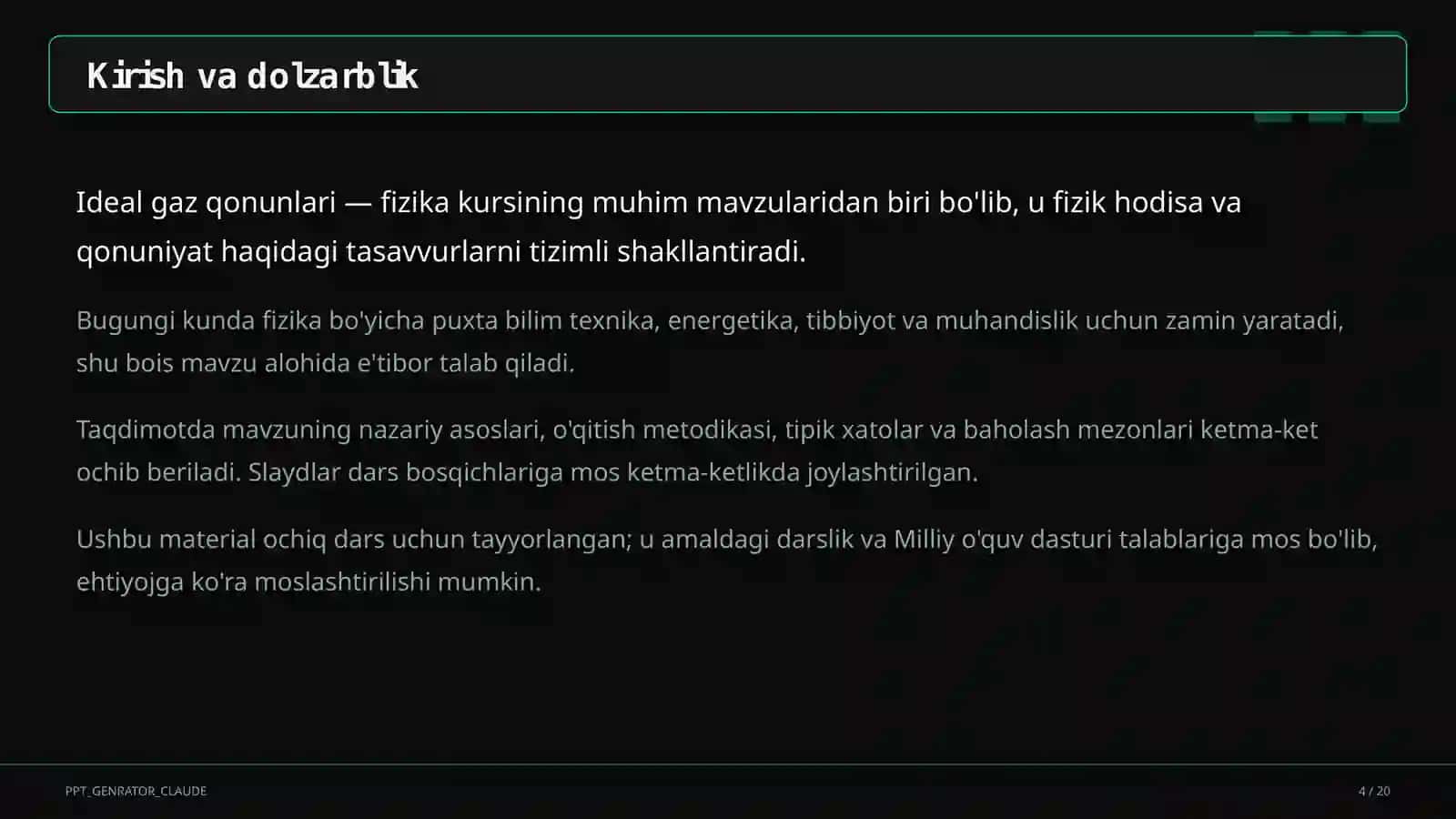 Ideal gaz qonunlari (10-sinf) 4