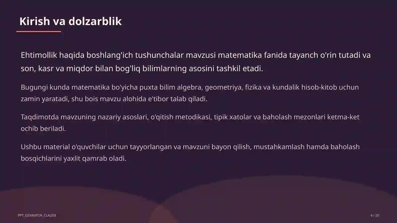 Ehtimollik haqida boshlang'ich tushunchalar (6-sinf) 4