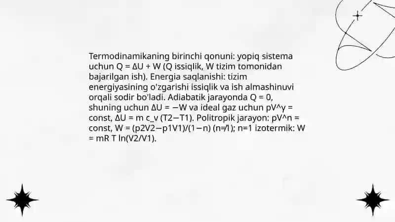 Termodinamika qonunlari 4