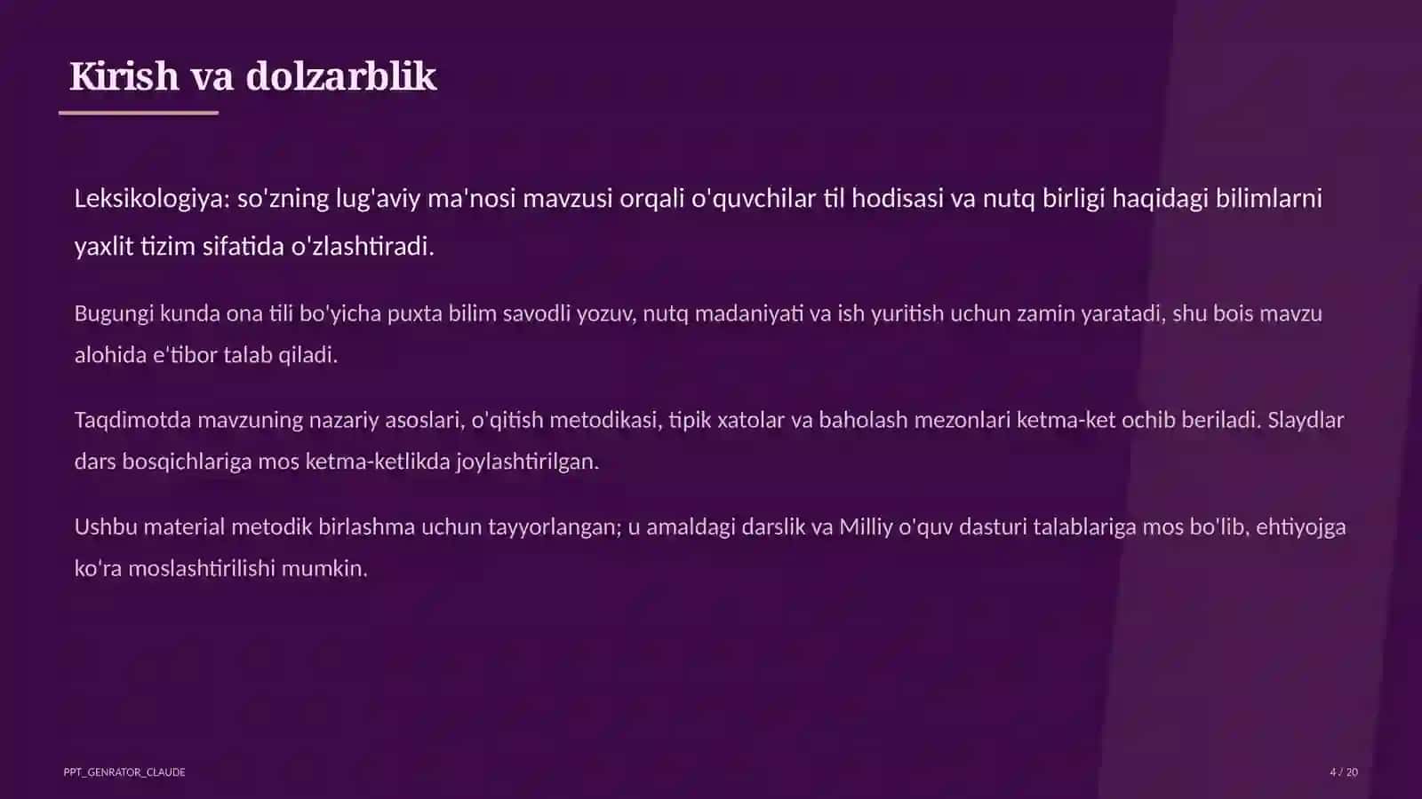 Leksikologiya: so'zning lug'aviy ma'nosi (5-sinf) 4