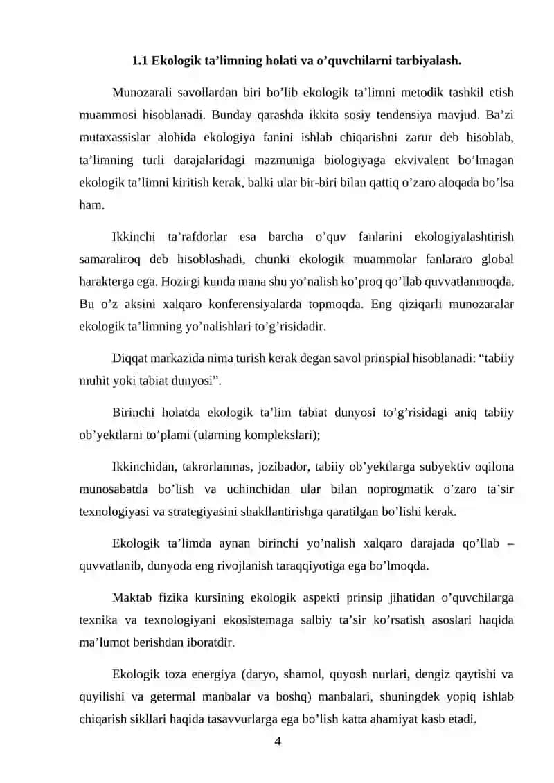 Fizika darslarida ekologik tarbiyani amalga oshirish 4
