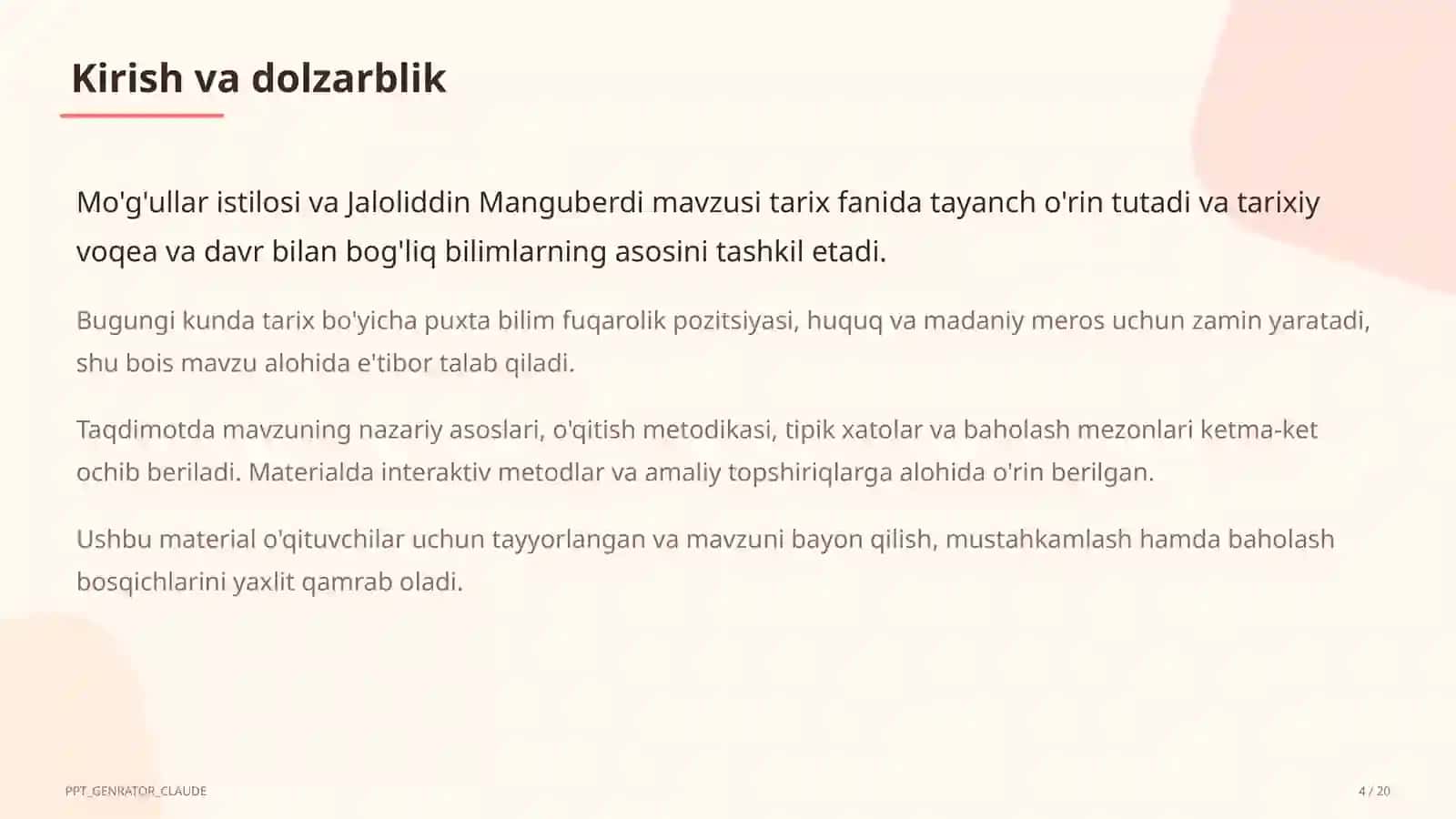 Mo'g'ullar istilosi va Jaloliddin Manguberdi (7-sinf) 4