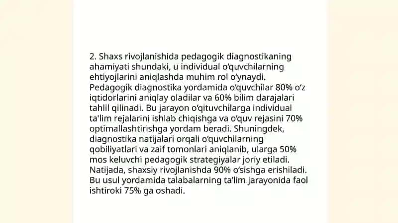 Pedagogik diagnostikaning shaxs rivojlanishidagi orni 4