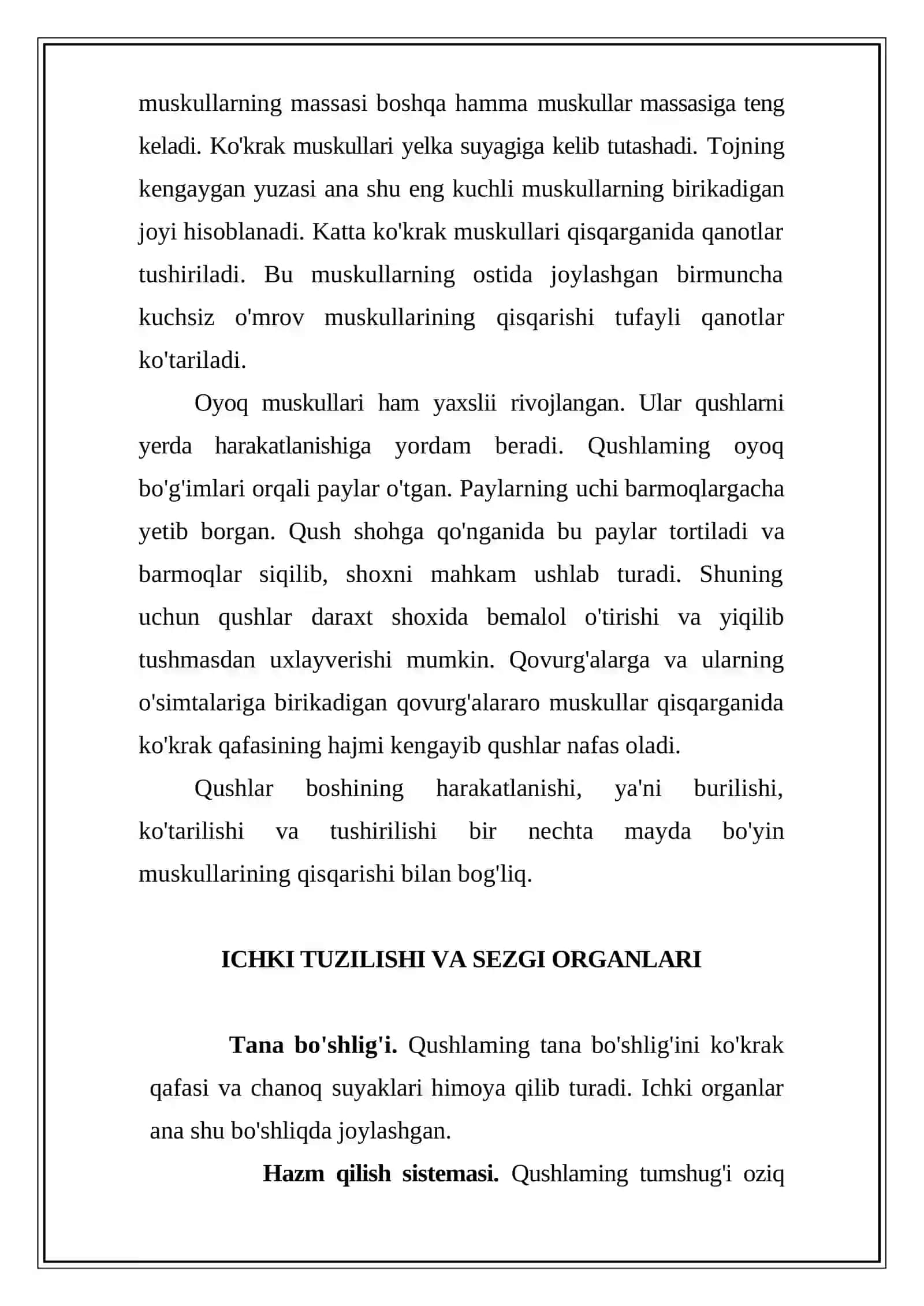 Qushlarning skeleti va muskullarining tuziushi 4