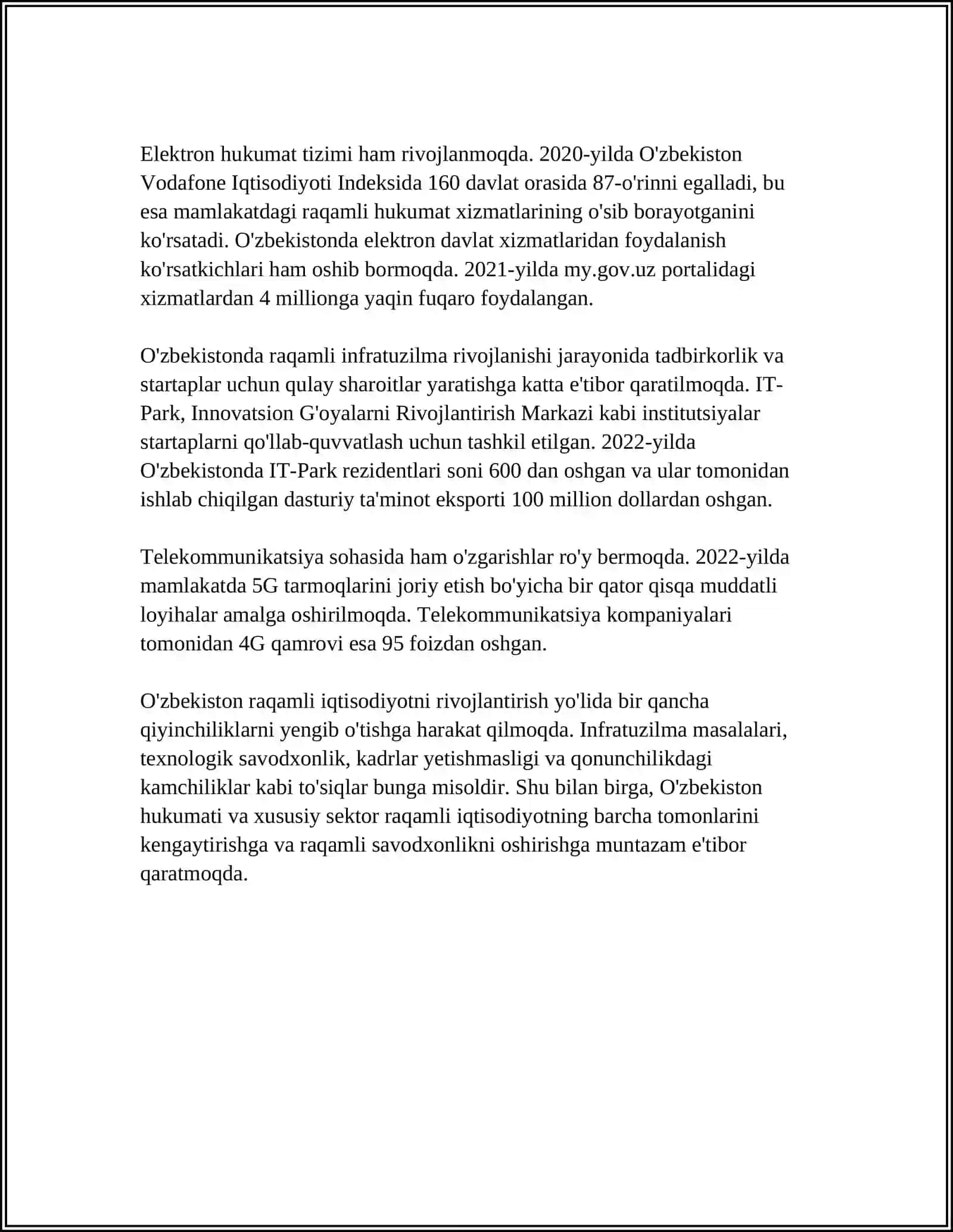 OʻZBEKISTONDA TAQAMLI IQTISODIYOT 4
