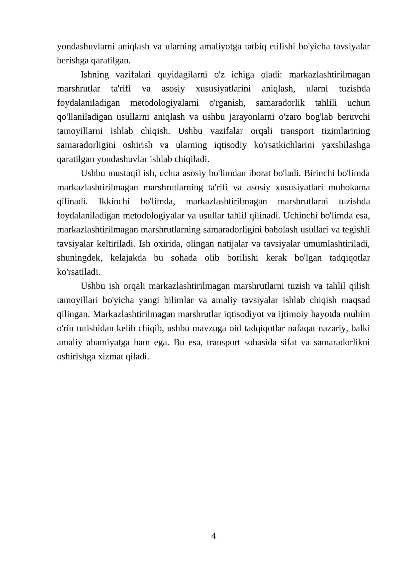 Markazlashtirilmagan marshrutlarni tuzish sxemalarini qurish va tahlil qilish tamoyillari 4