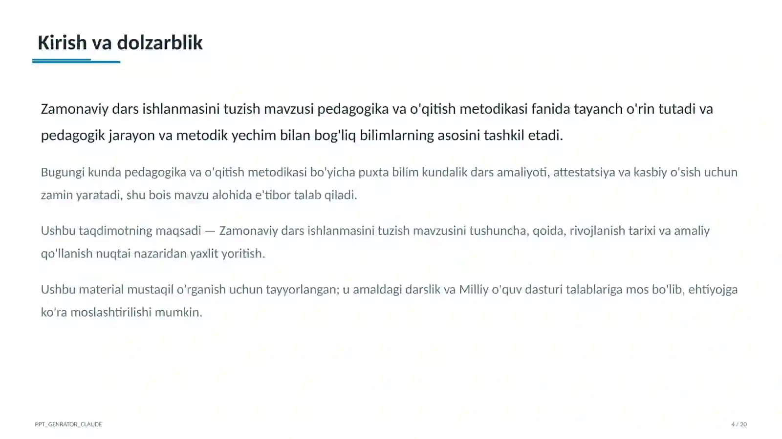 Zamonaviy dars ishlanmasini tuzish 4