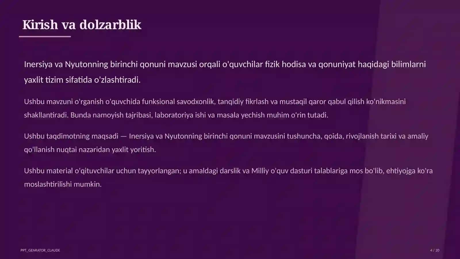Inersiya va Nyutonning birinchi qonuni (7-sinf) 4