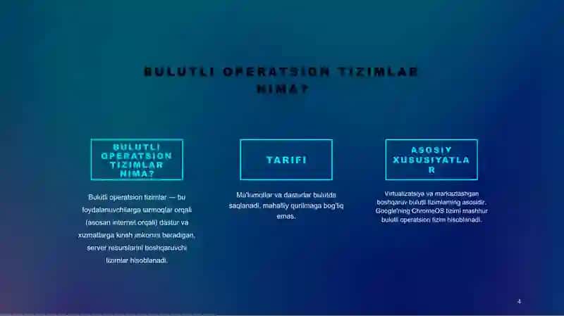 Bulutli operatsion tizimlar 4