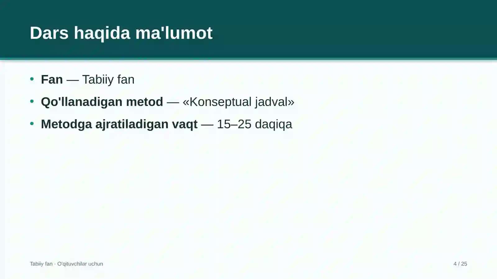 tabiiy fan darslarida konseptual jadval metodidan foydalanish 9594 4