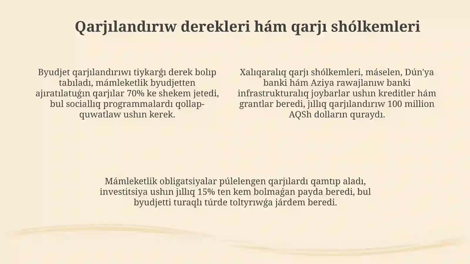 Mamleket finansina kirisiw 4