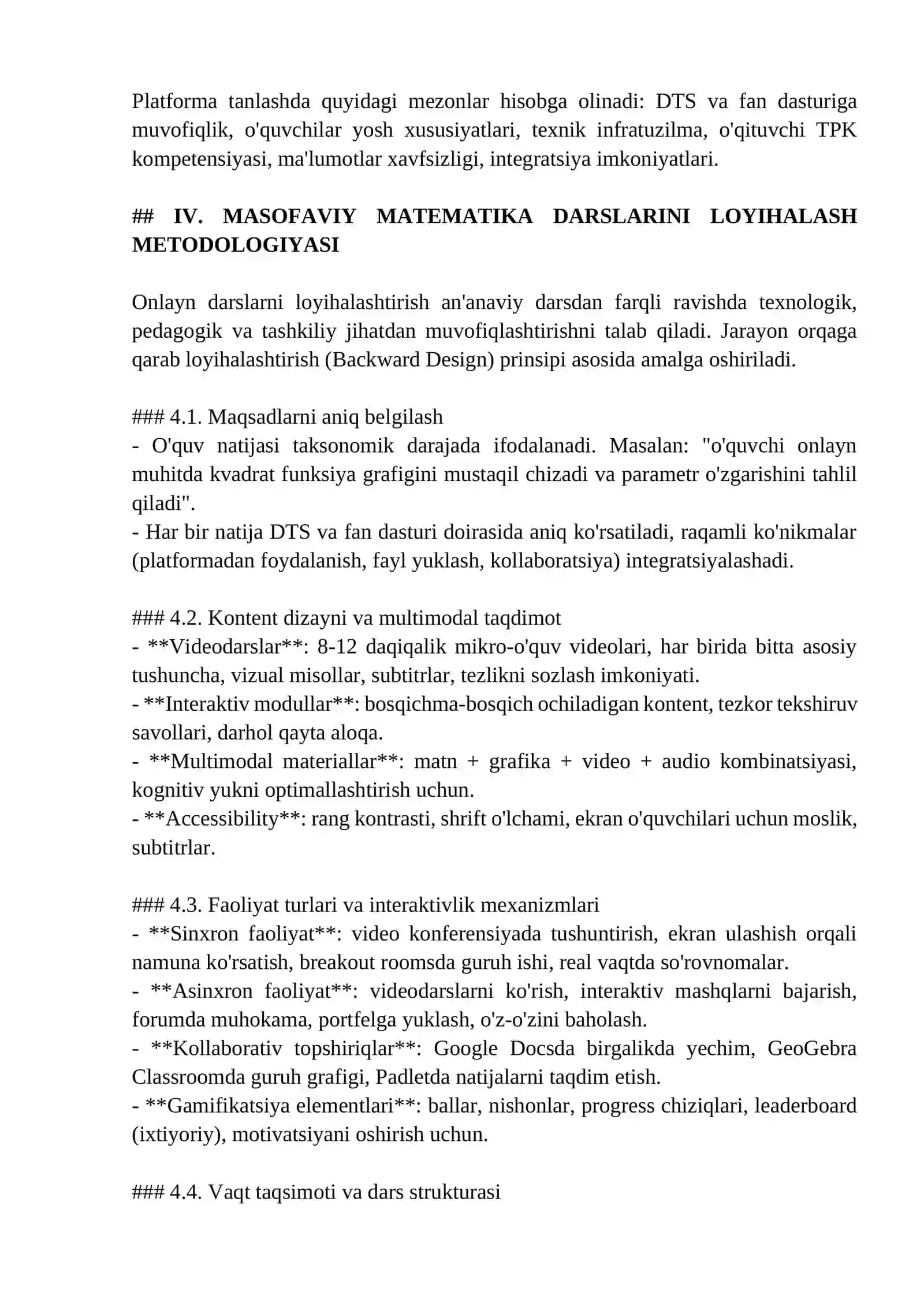 MASOFAVIY TA'LIM VA ONLAYN PLATFORMALARDA MATEMATIKANI O'QITISH METODIKASI 4