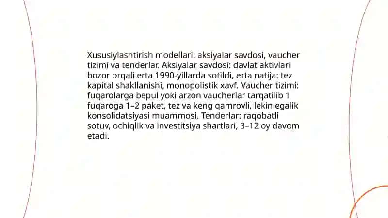 Xususiylashtirish: mahalliy va xorijiy tajriba 4