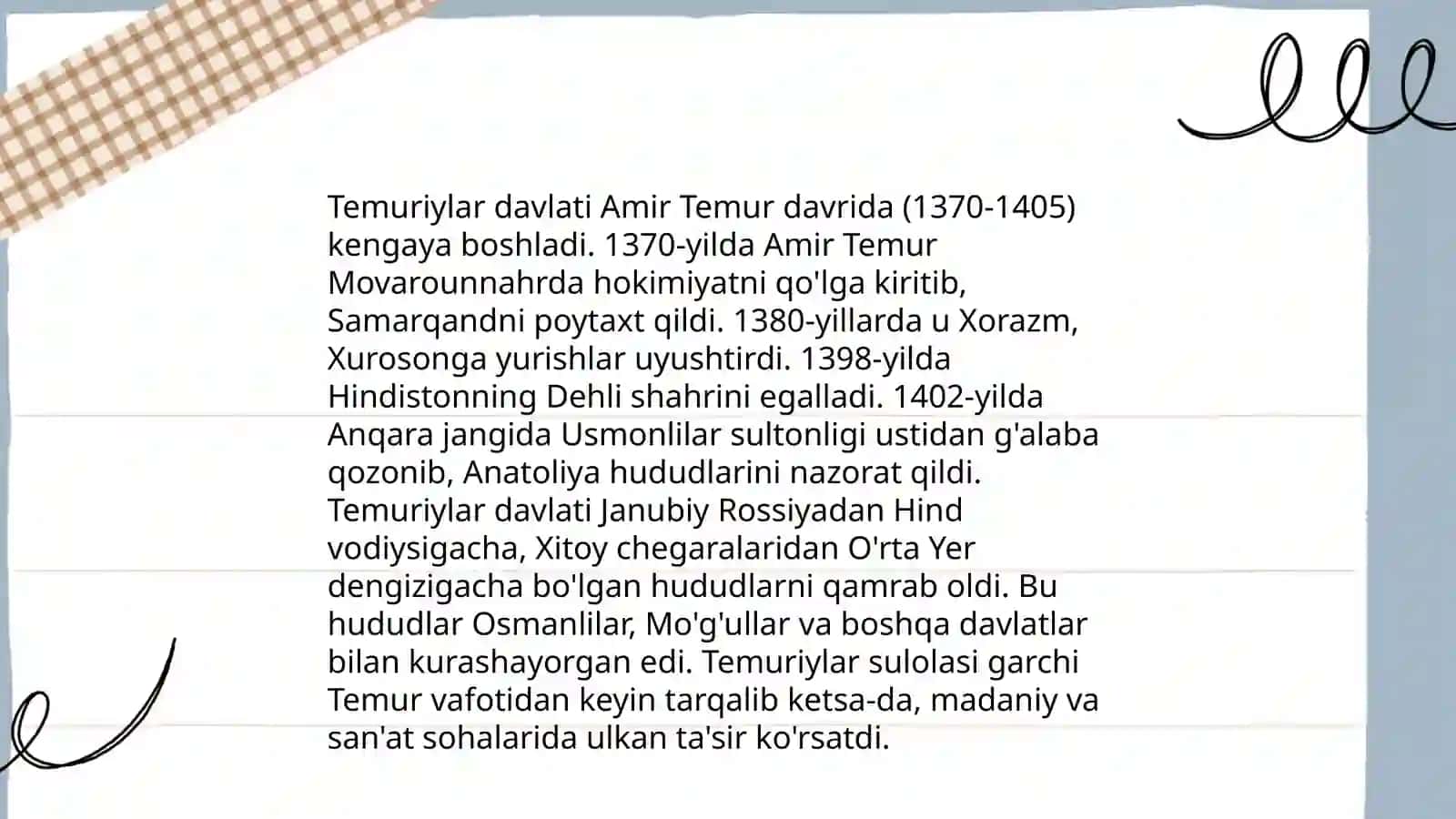 Amir Temur davlat chegarasining mustahkamlanishi 4