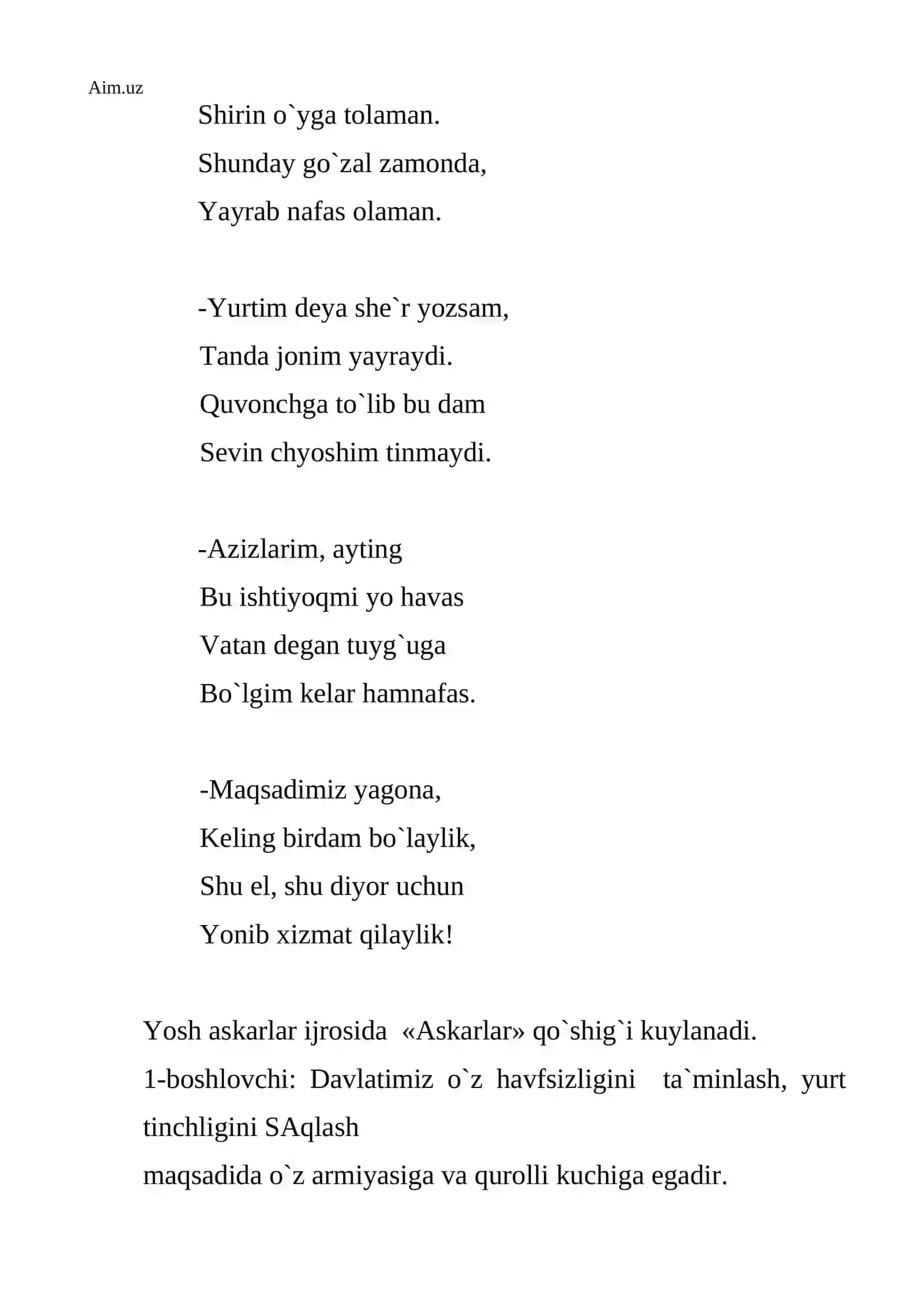 Davlat madhiyasi 4