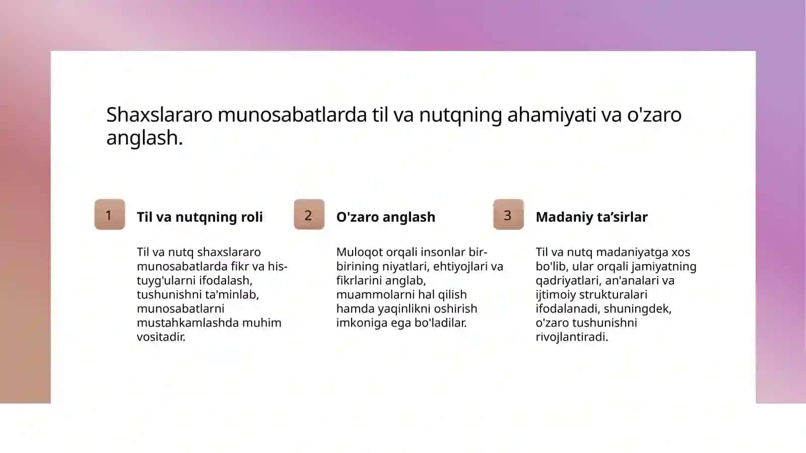 Muloqot va ijtimoiy munosabatlarning madaniy va shaxslararo asoslari 4