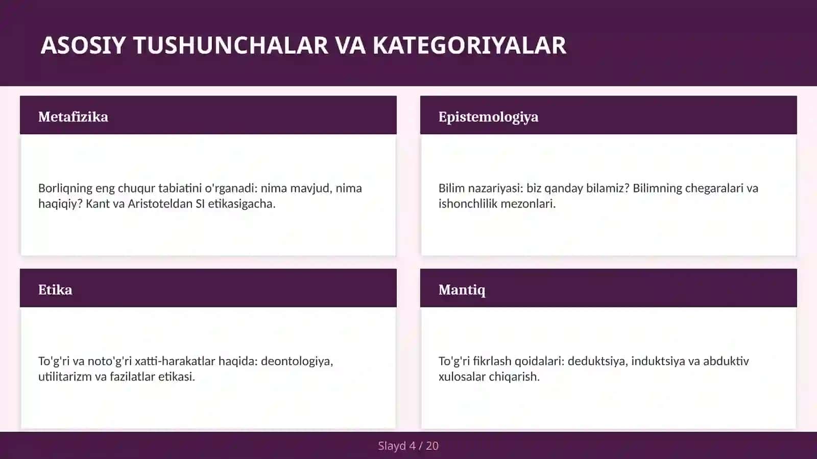 ZAMONAVIY FALSAFA YO'NALISHLARI 4