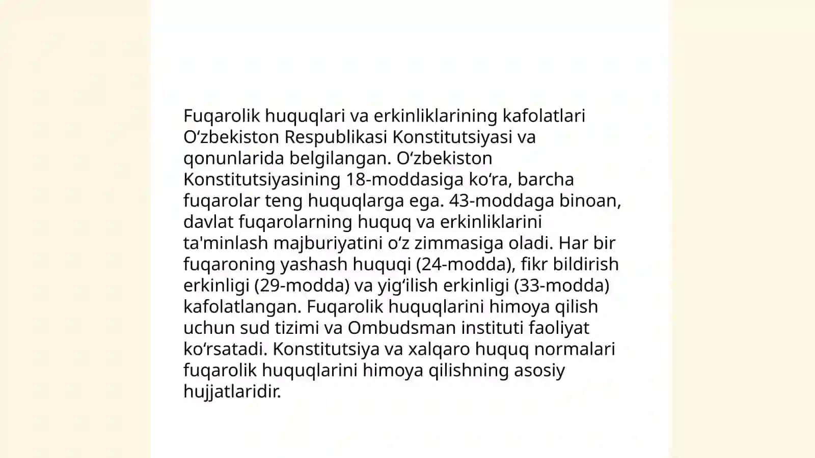 Inson hamda fuqaroning huquq va erkinliklari kafolatlari 4